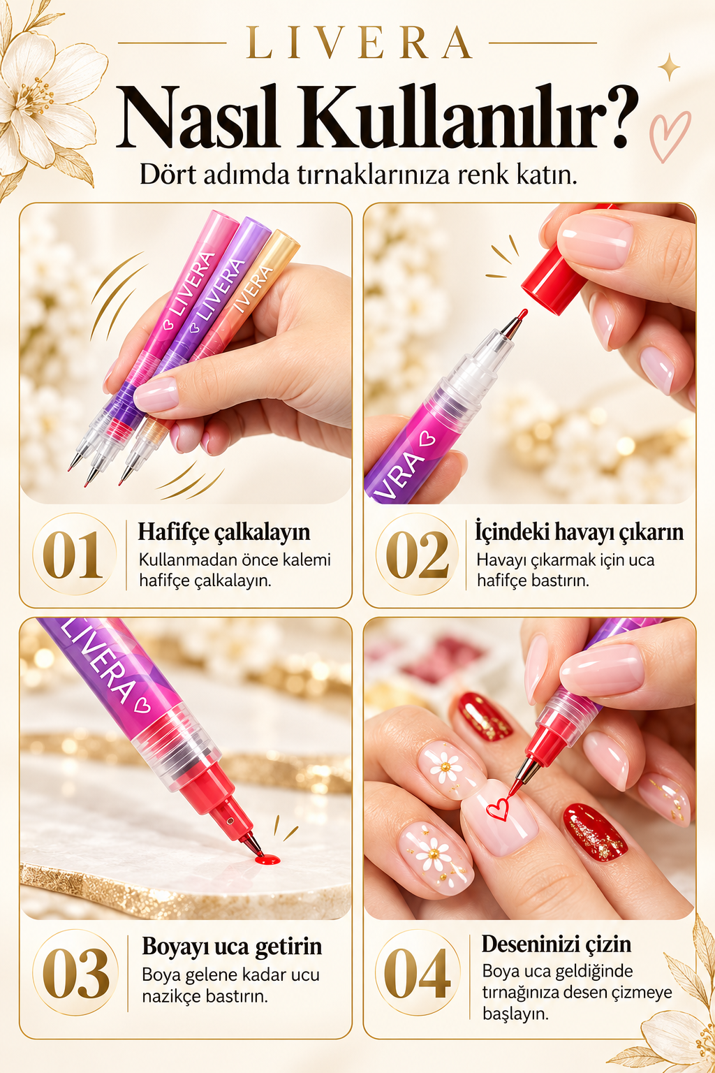 CLAW 12 Renk Nail Art Tırnak Süsleme Kalemi Seti